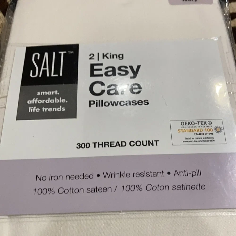 New SALT™ 300-Thread-Count Cotton Sateen Pillowcases (Set of 2) ivory